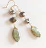 Labradorite & Keshi tahitian pearls earrings (E378)