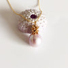 Pineapple pearl necklace - pink Edison pearl (N303)