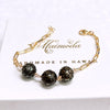 Bracelet LYLIA - carved Tahitian pearls (B572)