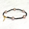 Bracelet ERIS - black spinel & Edison pearls (B535)