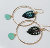 Earrings MELLIE - abalone shell monstera (E561)