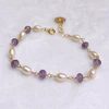 Bracelet GILLIA - amethyst & keshi pearls ( B563)