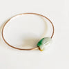 Bangle KEIKE - multicolor carved jade bead (B405)