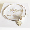 Monstera bangle - white pearl (B410)