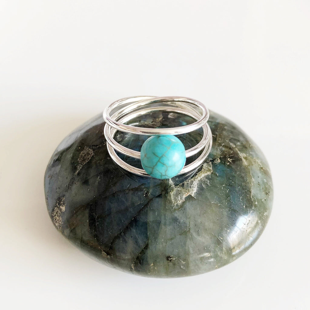 Ring LOELA - Howlite turquoise (R192)