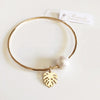 Monstera bangle - white pearl (B410)