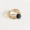 Ring LOELA - Black lava rock (R190)