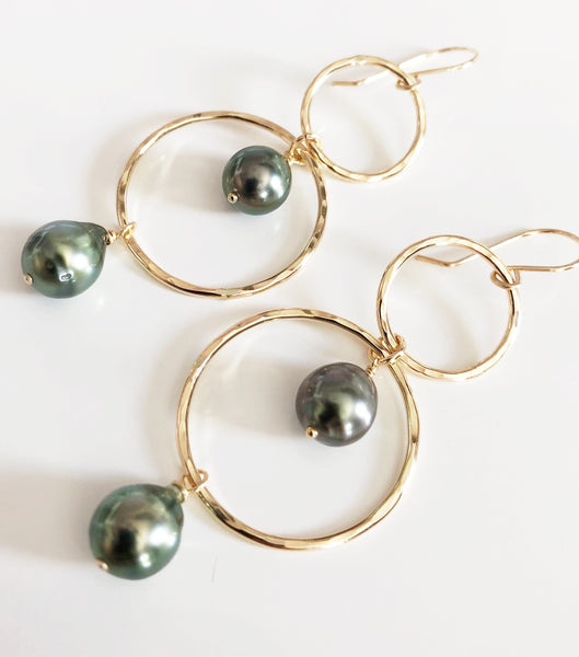 Earrings ANELA - tahitian pearls (E539)