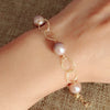 Bracelet ABELLA - pink pearls (B418)