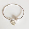 Monstera bangle - white pearl (B410)