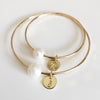 Amelia bangles set - white pearl (B154)