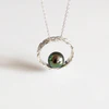 Eternity ring necklace - tahitian pearl (N299)